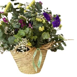 Cesta Floral Silvestre en Base de Mimbre