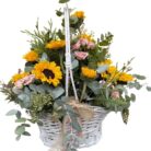 Cesta Floral Premium con Girasoles para Regalo