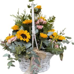 Cesta Floral Premium con Girasoles para Regalo
