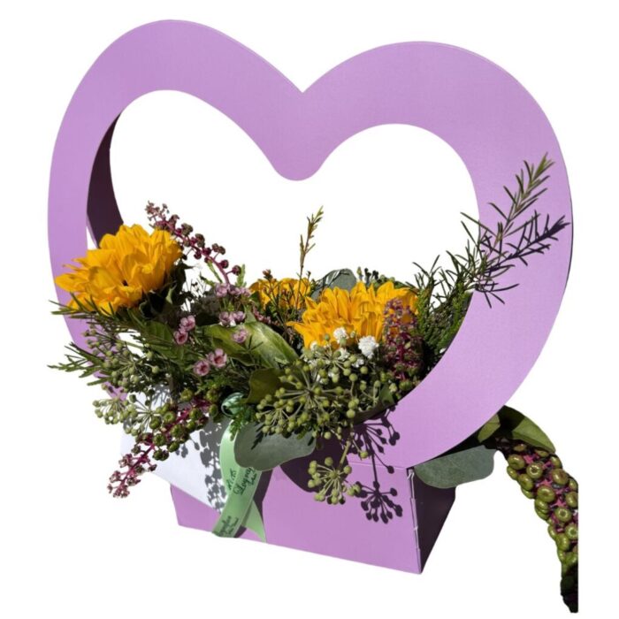 Caja Floral Romántica con Flores Naturales