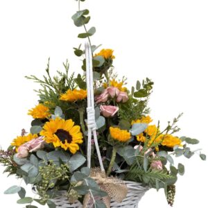 Cesta Floral Premium con Girasoles para Regalo
