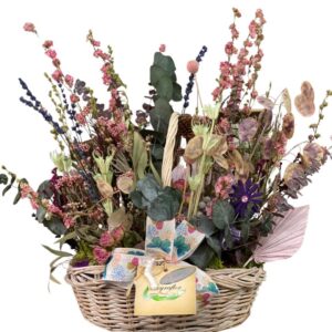 Cesta de Flores Secas y Preservadas Estilo Boho