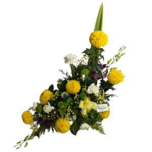 Centro Floral Amarillo y Blanco para Todos los Santos