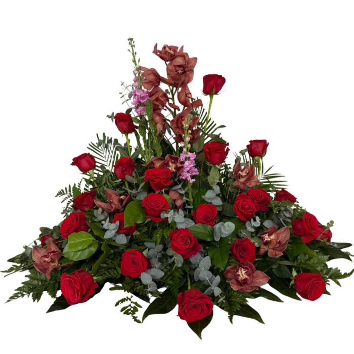 Arreglo Floral Premium de Rosas Rojas y Orquídeas Arreglo Floral Premium de Rosas Rojas y Orquídeas
